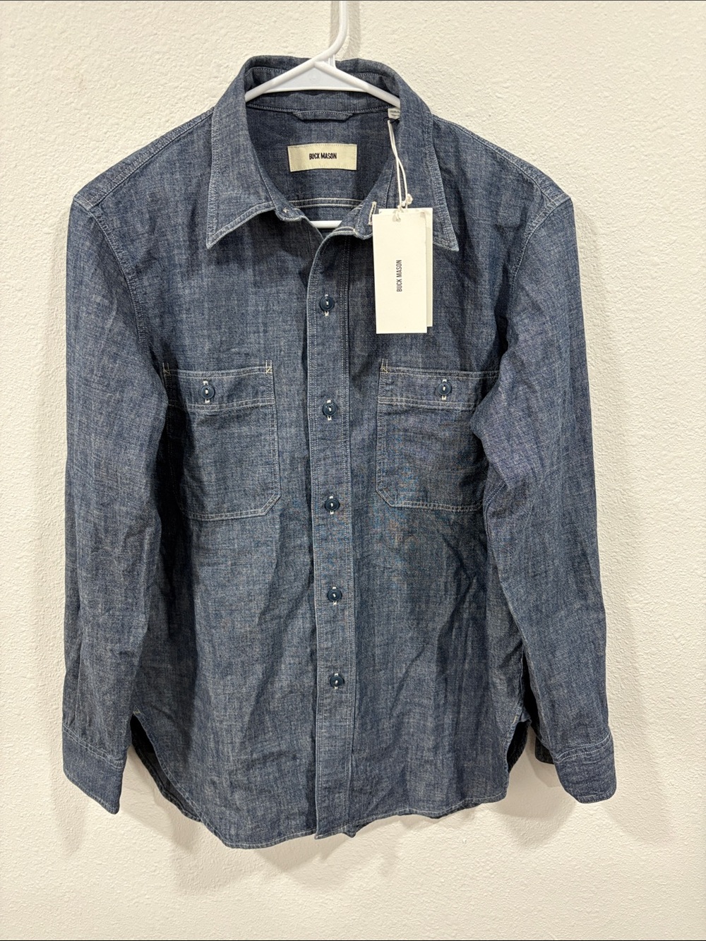Buck Mason D040 Japanese Chambray Work Shirt Women’s Small $168 NWT